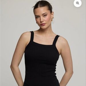 Black Two Way Tank Top by Permission